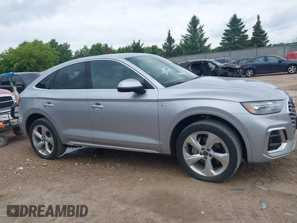 2023 Audi Q5 Sportback S line Prestige with VIN WA16AAFY1P2002049, listed as a IAAI auction lot 42450923 with 24,765 mi miles and . Bid and sale history available at DreamBid. Image 13.