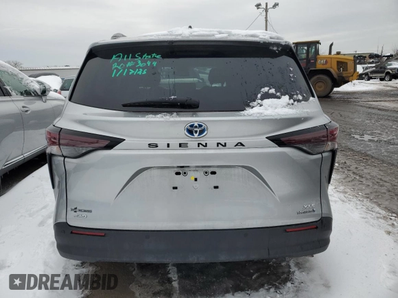 2023 Toyota Sienna XLE with VIN 5TDJSKFC2PS095938, listed as a Copart auction lot 43916205 with 16,586 mi miles and Salvage Title. Bid and sale history available at carsss.com. Image 6.