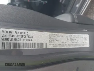 2023 Dodge Durango Pursuit с VIN 1C4SDJFT6PC676238, выставлен на аукционе IAAI как лот 42280781 с пробегом 22 401 миль миль и . История ставок и продаж доступна на DreamBid. Изображение 9.