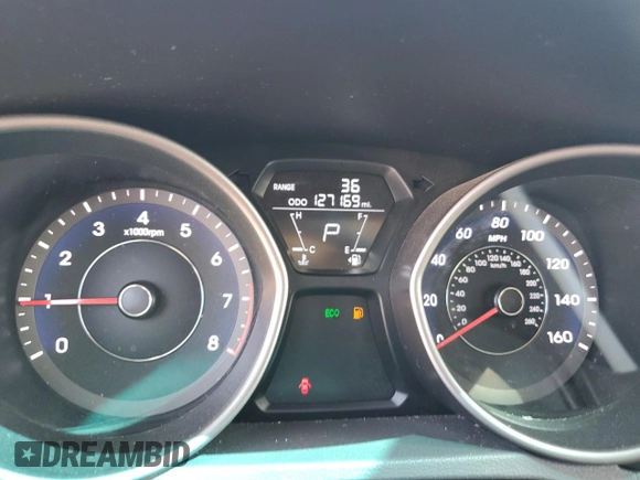 2013 Hyundai Elantra Limited with VIN 5NPDH4AE6DH225043, listed as a Copart auction lot 52006435 with 127,169 mi miles and Salvage Title. Bid and sale history available at DreamBid. Image 9.