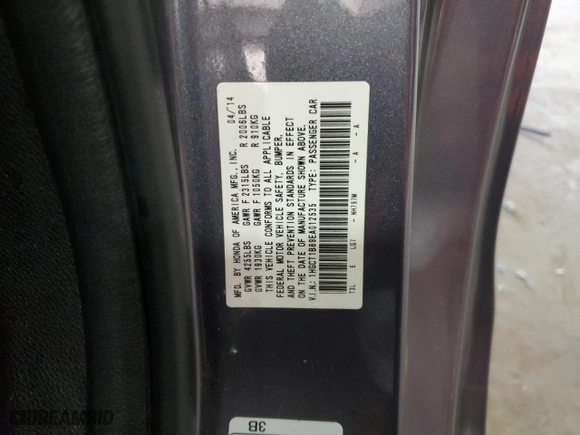 2014 Honda Accord Coupe EX-L with VIN 1HGCT1B89EA012535, listed as a Copart auction lot 46877215 with NaN miles and Salvage Title. Bid and sale history available at carsss.com. Image 14.