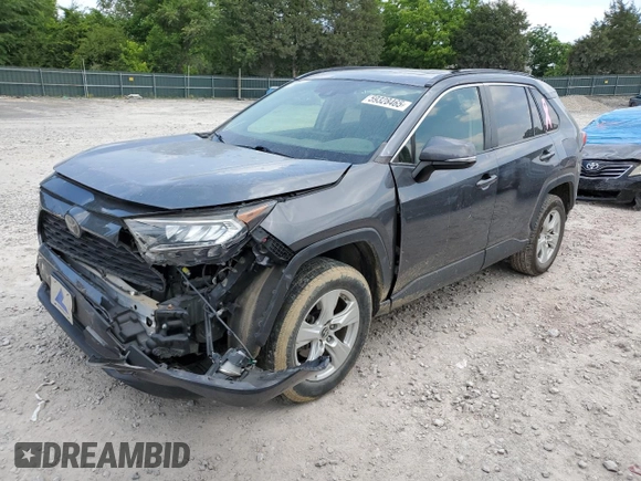 2019 Toyota RAV4 XLE with VIN JTMP1RFV8KD013125, listed as a Copart auction lot 59328465 with 106,947 mi miles and Salvage title. Bid and sale history available at DreamBid. Image 1.