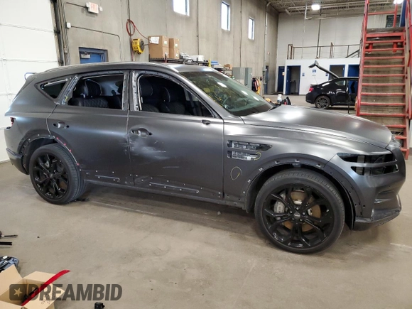 2022 Genesis GV80 Advanced Plus with VIN KMUHCESC6NU094073, listed as a Copart auction lot 58288045 with 43,327 mi miles and Salvage title. Bid and sale history available at DreamBid. Image 4.