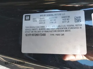2017 Chevrolet Camaro 1SS z VIN 1G1FF1R72H0172498, wystawiony jako IAAI lot #41493053 z przebiegiem 115 465 mil mil oraz . Historia ofert i sprzedaży dostępna na DreamBid. Obrazek 9.