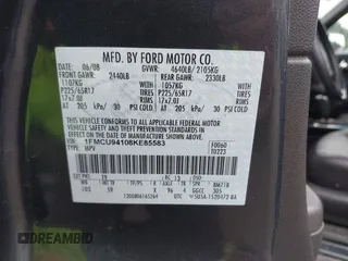 2008 Ford Escape Limited with VIN 1FMCU94108KE85583, listed as a IAAI auction lot 42608251 with 177,841 mi miles and . Bid and sale history available at DreamBid. Image 9.