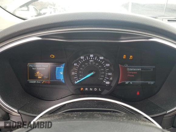 2020 Ford Fusion SE with VIN 3FA6P0HD9LR165097, listed as a Copart auction lot 43706455 with 44,281 mi miles and Salvage Title. Bid and sale history available at carsss.com. Image 9.