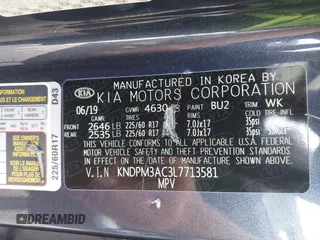 2020 Kia Sportage LX with VIN KNDPM3AC3L7713581, listed as a IAAI auction lot 40255286 with 90,221 mi miles and . Bid and sale history available at carsss.com. Image 9.
