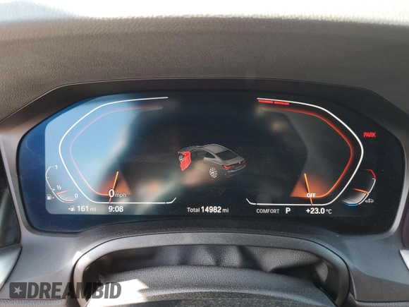 2023 BMW 4 Series 430i with VIN WBA53AP00PCL19557, listed as a Copart auction lot 55710174 with 14,982 mi miles and Salvage title. Bid and sale history available at DreamBid. Image 9.