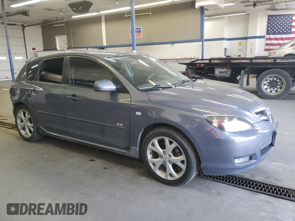 2008 Mazda 3 S Touring with VIN JM1BK343081865078, listed as a Copart auction lot 52068525 with 109,006 mi miles and Salvage Title. Bid and sale history available at DreamBid. Image 4.