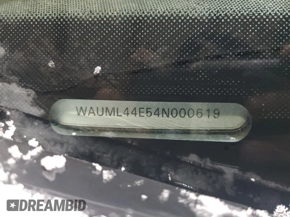 2004 Audi A8 L with VIN WAUML44E54N000619, listed as a Copart auction lot 42186195 with 174,331 mi miles and Salvage Title. Bid and sale history available at carsss.com. Image 12.
