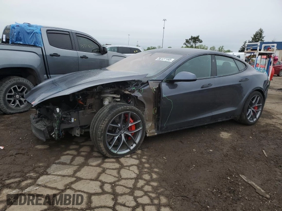2022 Tesla Model S Plaid with VIN 5YJSA1E63NF460223, listed as a Copart auction lot 56127155 with 50,419 mi miles and Clean title. Bid and sale history available at DreamBid. Image 1.