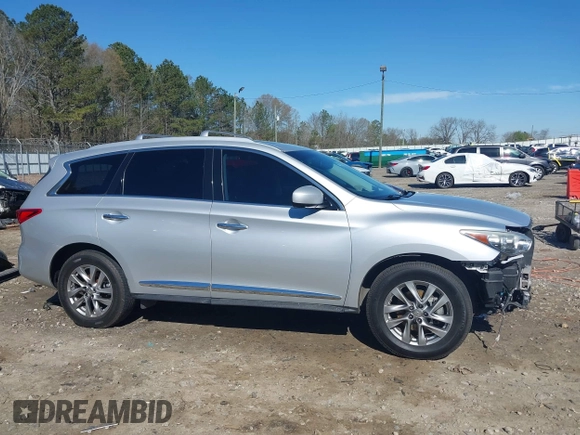 2013 Infiniti JX35 with VIN 5N1AL0MM3DC336945, listed as a IAAI auction lot 41858705 with 114,784 mi miles. Bid and sale history available at carsss.com. Image 14.