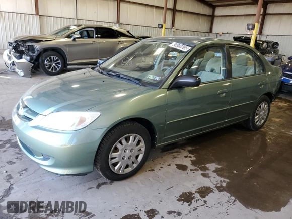 2004 Honda Civic LX with VIN 1HGES16584L020091, listed as a Copart auction lot 50308095 with 97,208 mi miles and Salvage Title. Bid and sale history available at DreamBid. Image 1.