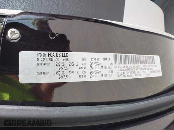 2017 Chrysler Pacifica Limited with VIN 2C4RC1GG8HR583927, listed as a IAAI auction lot 42062739 with 159,234 mi miles and . Bid and sale history available at DreamBid. Image 9.