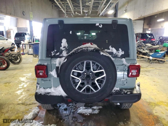 2024 Jeep Wrangler Sahara with VIN 1C4PJXEG3RW329991, listed as a Copart auction lot 87394494 with 3,684 mi miles and Salvage Title. Bid and sale history available at carsss.com. Image 6.