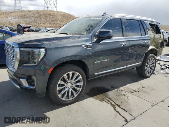 2021 GMC Yukon Denali with VIN 1GKS2DKL8MR318990, listed as a Copart auction lot 49886755 with 66,243 mi miles and Salvage Title. Bid and sale history available at carsss.com. Image 1.