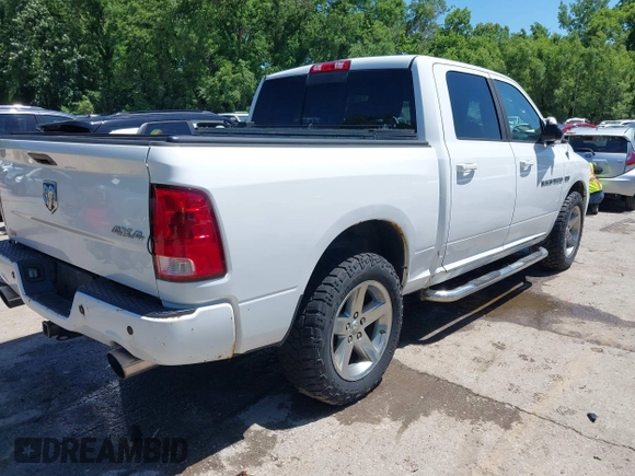2012 Ram 1500 Sport with VIN 1C6RD7MT3CS250762, listed as a IAAI auction lot 42201661 with Not provided miles and . Bid and sale history available at DreamBid. Image 4.