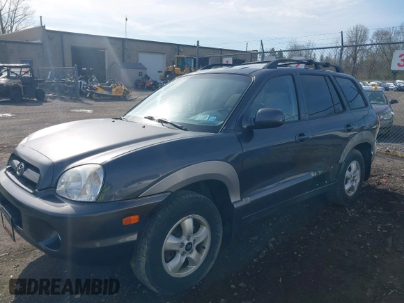 2005 Hyundai Santa Fe GLS with VIN KM8SC73D55U965052, listed as a IAAI auction lot 42124944 with 117,178 mi miles. Bid and sale history available at carsss.com. Image 2.