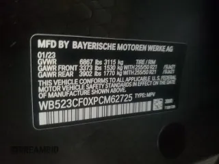 2023 BMW iX xDrive50 z VIN WB523CF0XPCM62725, wystawiony jako Copart lot #58658353 z przebiegiem 1203 mil mil oraz . Historia ofert i sprzedaży dostępna na DreamBid. Obrazek 13.