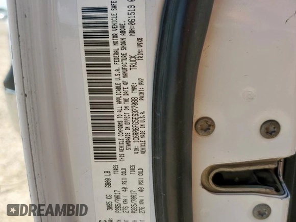 2014 Ram 1500 Tradesman with VIN 1C6RR6FG5ES377088, listed as a Copart auction lot 61444235 with 256,689 mi miles and Salvage title. Bid and sale history available at DreamBid. Image 12.