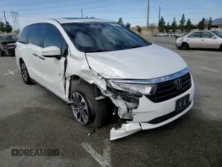 2022 Honda Odyssey EX-L with VIN 5FNRL6H72NB021962, listed as a Copart auction lot 47251375 with 47,627 mi miles and Salvage Title. Bid and sale history available at DreamBid. Image 11.