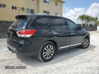2014 Nissan Pathfinder SL with VIN 5N1AR2MNXEC645039, listed as a Copart auction lot 53368885 with 100,992 mi miles and Salvage Title. Bid and sale history available at DreamBid. Image 3.