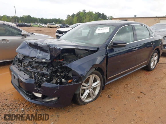 2014 Volkswagen Passat TDI SEL Premium with VIN 1VWCN7A36EC054891, listed as a IAAI auction lot 41964556 with 120,658 mi miles. Bid and sale history available at carsss.com. Image 2.