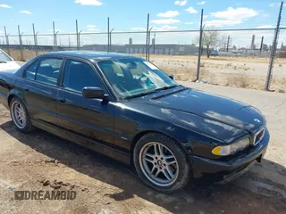 2001 BMW 7 Series 740iA with VIN WBAGG83411DN88764, listed as a IAAI auction lot 41791681 with 187,640 mi miles. Bid and sale history available at carsss.com. Image 1.