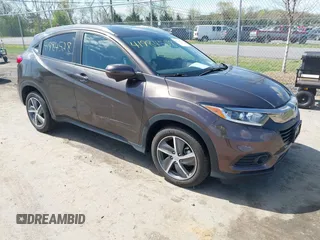 2021 Honda HR-V EX with VIN 3CZRU6H55MM750120, listed as a IAAI auction lot 41984528 with 21,512 mi miles. Bid and sale history available at carsss.com. Image 1.