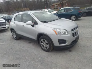 2016 Chevrolet Trax LS with VIN 3GNCJKSB1GL254664, listed as a IAAI auction lot 41196076 with 153,205 mi miles. Bid and sale history available at carsss.com. Image 1.