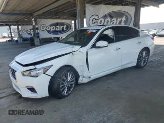 2020 Infiniti Q50 Luxe with VIN JN1EV7AP7LM207982, listed as a Copart auction lot 62216765 with 101,400 mi miles and Salvage title. Bid and sale history available at DreamBid. Image 1.