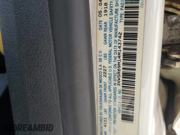 2004 Volkswagen Jetta GLS с VIN 3VWSR69M14M143742, выставлен на аукционе Copart как лот 62860135 с пробегом 322 904 миль миль и Списание • Salvage title. История ставок и продаж доступна на DreamBid. Изображение 13.