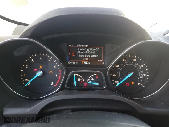2017 Ford Escape Titanium with VIN 1FMCU0JD2HUB21261, listed as a Copart auction lot 76607264 with 130,796 mi miles and Salvage Title. Bid and sale history available at carsss.com. Image 9.