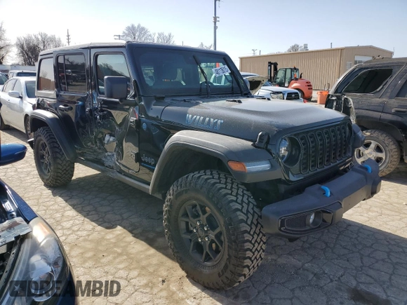 2024 Jeep Wrangler Willys с VIN 1C4RJXN66RW275795, выставлен на аукционе Copart как лот 48113615 с пробегом 8 997 миль миль и Списание • Salvage title. История ставок и продаж доступна на DreamBid. Изображение 4.