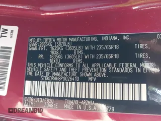 2023 Toyota Highlander L with VIN 5TDKDRAH8PS026410, listed as a IAAI auction lot 42202667 with 20,551 mi miles and . Bid and sale history available at DreamBid. Image 9.