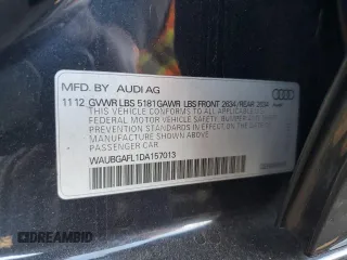 2013 Audi S4 Premium Plus with VIN WAUBGAFL1DA157013, listed as a Copart auction lot 80923914 with 91,221 mi miles and Salvage Title. Bid and sale history available at carsss.com. Image 14.