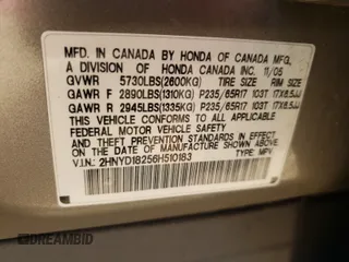 2006 Acura MDX with VIN 2HNYD18256H510183, listed as a Copart auction lot 43078941 with 0 mi miles and Salvage Title. Bid and sale history available at carsss.com. Image 10.