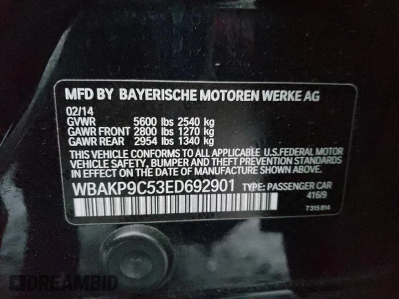 2014 BMW 5 Series 550i xDrive с VIN WBAKP9C53ED692901, выставлен на аукционе Copart как лот 88222265 с пробегом 128 438 миль миль и Чистый • Clean title. История ставок и продаж доступна на DreamBid. Изображение 12.