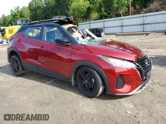 2023 Nissan Kicks SV with VIN 3N1CP5CV2PL521749, listed as a Copart auction lot 58842565 with Not provided miles and Salvage title. Bid and sale history available at DreamBid. Image 4.