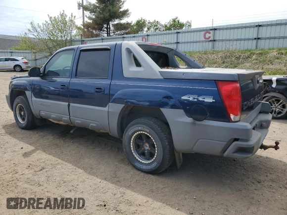 2002 Chevrolet Avalanche with VIN 3GNEK13T12G340985, listed as a Copart auction lot 54938035 with 0 mi miles and Clean Title. Bid and sale history available at carsss.com. Image 2.