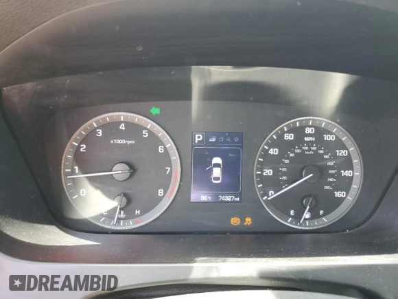 2017 Hyundai Sonata SE z VIN 5NPE24AF7HH577732, wystawiony jako Copart lot #54392035 z przebiegiem 74 327 mil mil oraz Szkoda całkowita • Salvage title. Historia ofert i sprzedaży dostępna na DreamBid. Obrazek 9.