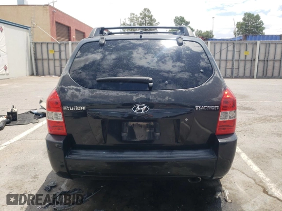 2006 Hyundai Tucson GL with VIN KM8JM12B66U342188, listed as a Copart auction lot 63140444 with 168,587 mi miles and Salvage Title. Bid and sale history available at carsss.com. Image 6.