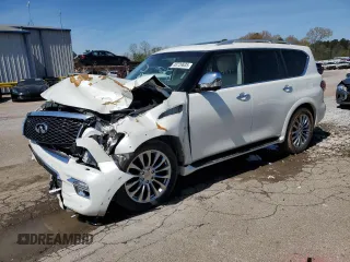 2017 Infiniti QX80 with VIN JN8AZ2NF1H9645805, listed as a Copart auction lot 49729635 with 98,451 mi miles and Salvage Title. Bid and sale history available at carsss.com. Image 1.