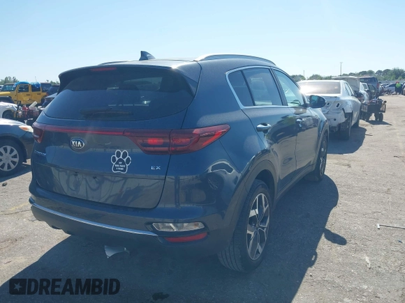 2021 Kia Sportage EX with VIN KNDPN3AC1M7889706, listed as a IAAI auction lot 41948559 with 52,329 mi miles and . Bid and sale history available at DreamBid. Image 4.