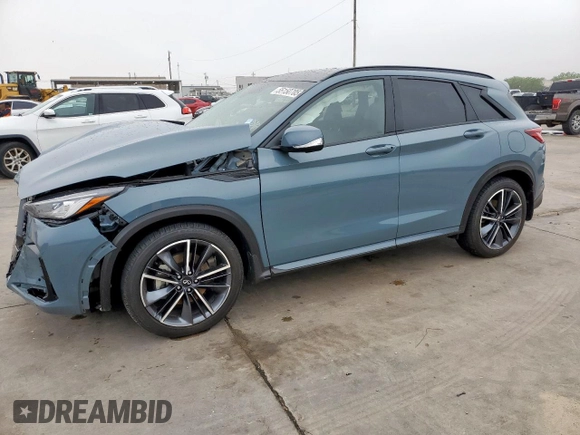 2024 Infiniti QX50 Sport with VIN 3PCAJ5FA7RF108824, listed as a Copart auction lot 55150705 with 7,388 mi miles and Salvage title. Bid and sale history available at DreamBid. Image 1.