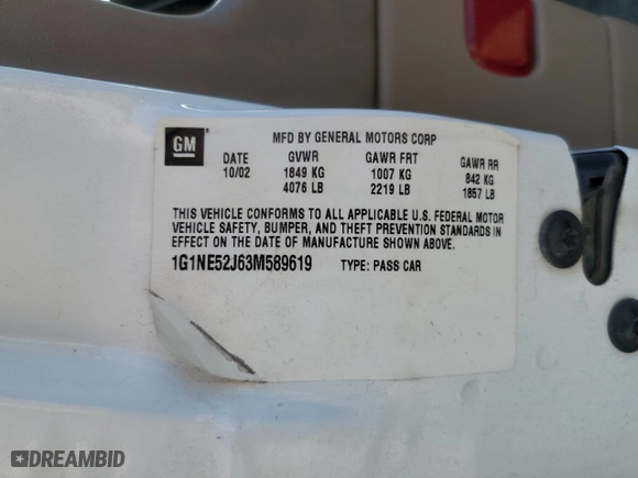 2003 Chevrolet Malibu LS with VIN 1G1NE52J63M589619, listed as a Copart auction lot 89018785 with 222,239 mi miles and Salvage Title. Bid and sale history available at carsss.com. Image 13.