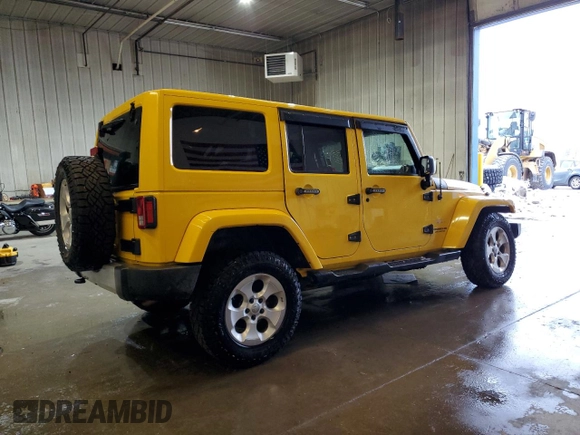 2015 Jeep Wrangler Unlimited Sahara with VIN 1C4BJWEG1FL704231, listed as a Copart auction lot 46683275 with 133,097 mi miles and Salvage Title. Bid and sale history available at carsss.com. Image 3.