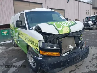 2021 Chevrolet Express Cargo with VIN 1GCWGAFP9M1171829, listed as a IAAI auction lot 41353192 with 48,500 mi miles and . Bid and sale history available at DreamBid. Image 1.
