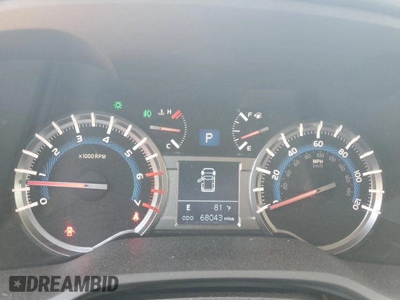 2017 Toyota 4Runner SR5 with VIN JTEZU5JR7H5161686, listed as a Copart auction lot 62565725 with 68,043 mi miles and Salvage title. Bid and sale history available at DreamBid. Image 9.