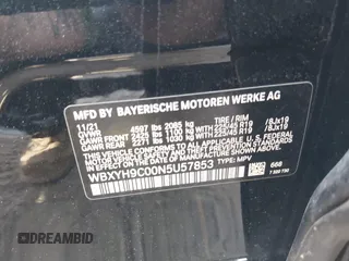 2022 BMW X2 sDrive28i z VIN WBXYH9C00N5U57853, wystawiony jako IAAI lot #41958326 z przebiegiem 49 518 mil mil oraz . Historia ofert i sprzedaży dostępna na DreamBid. Obrazek 9.